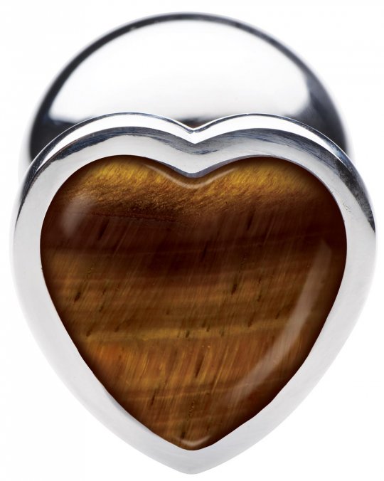 Authentic Tigers Eye Gemstone Heart Anal Plug Ag753 Large Free Discreet Usa Shipping Ass Butt